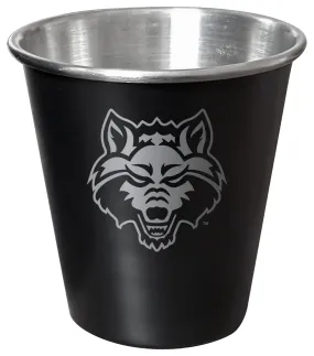 Arkansas State Engraved 2oz Tin Shot Glass Black Matte Coating Officially Licensed Collegiate Product