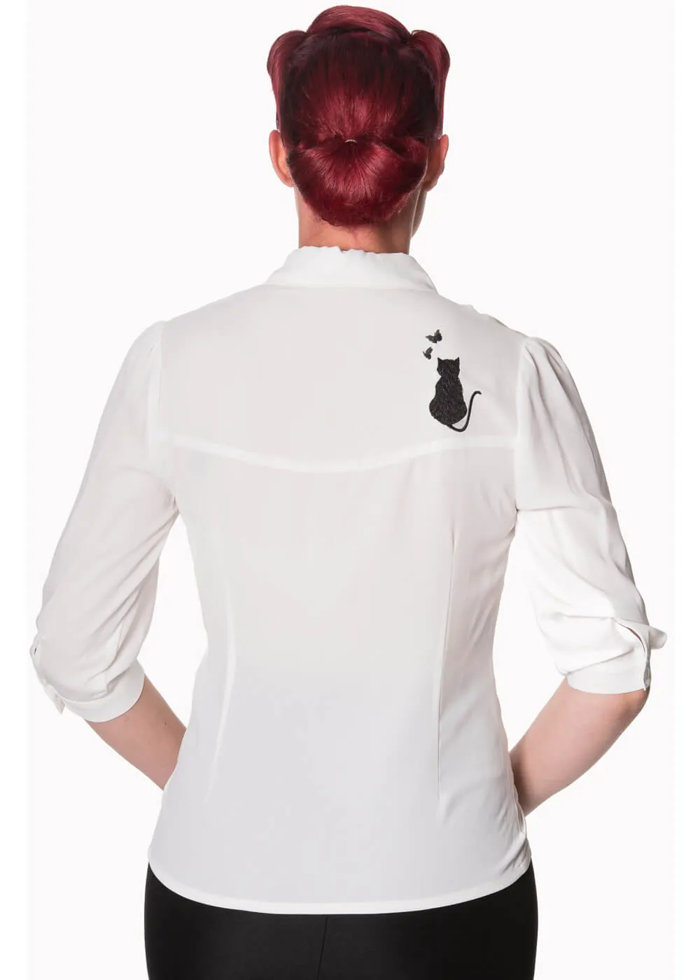 Banned Snow Bird Cat Blouse White