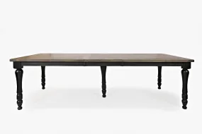 Bidri Vintage Black Rectangle Extension Dining Table