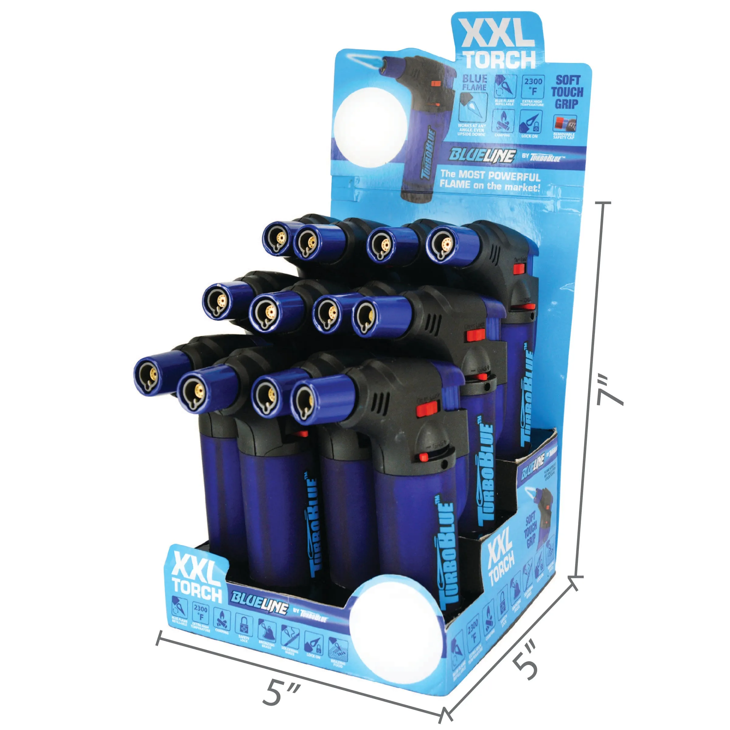 Blue Line XXL Torch Lighter - 12 Pieces Per Retail Ready Display 24833