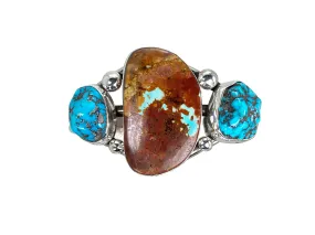 Boulder Turquoise & Kingman Turquoise Cuff | Artisan Handmade