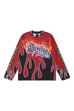 BURNIN Flame Mesh Racing Cycling Sweatshirt