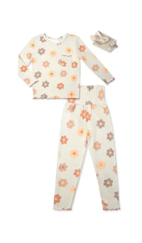 Charlie Kids 3 Piece Pant PJ - Daisies