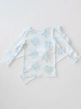 Cloud Fitted Ruffled Pajamas - Flourishing Blues