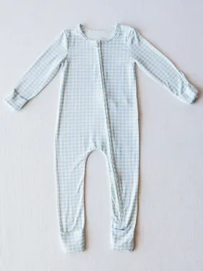 Cloud Layette - Sky Blue Check