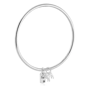 Cockapoo Personalised Dog Tag Silver Bangle