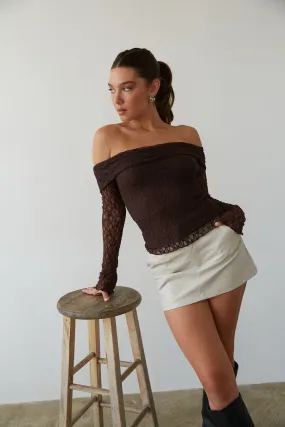 Collette Off The Shoulder Lace Long Sleeve Top