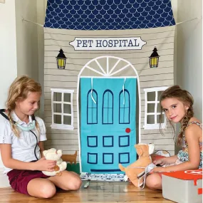 Pet Hospital Doorway Storefront with Vet's Kit