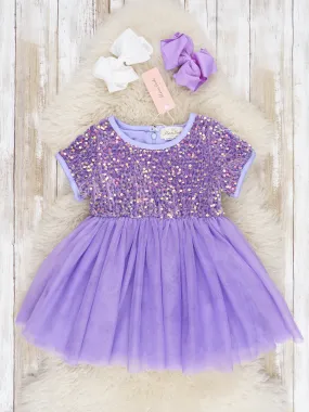 Purple Sparkly Tulle Dress