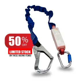 Single Elasticated Lanyard with Scaffold Hook & Karabiner