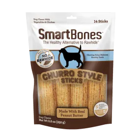 Smartbones Dog Treat Churro and Peanut Butter Large 14pk