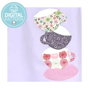 Teacup Tumble Appliqué Pattern - Digital Download