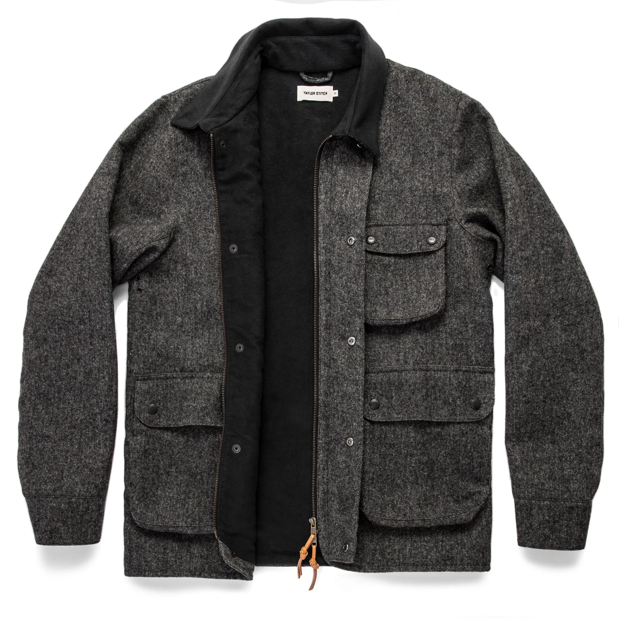 The Rover Jacket in Charcoal Birdseye Waxed Wool